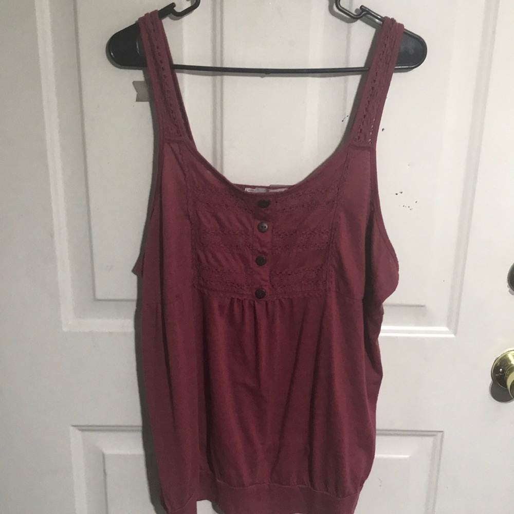 Maurice’s Plus Size Tank Top w/Crocheted Details